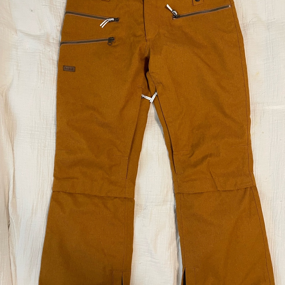 Ride Burnt Orange women’s ski snowboard pants M 29” inseam Sienna
